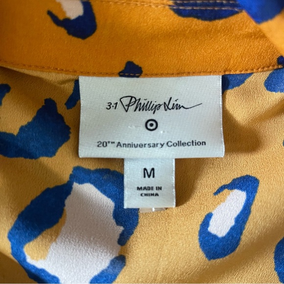 3.1 Phillip Lim x Target Animal Print Blazer Smoking Jacket Medium Orange Blue - Picture 7 of 8